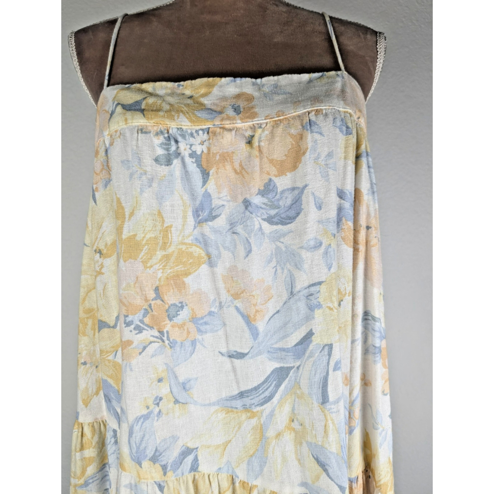 Abercrombie & Fitch Ruffle Floral Maxi Dress Sz L FairyCore Cottage Preppy Girly - Picture 5 of 12